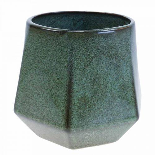Produkt Doniczka ceramiczna doniczka zielona sześciokątna Ø18cm wys.15cm
