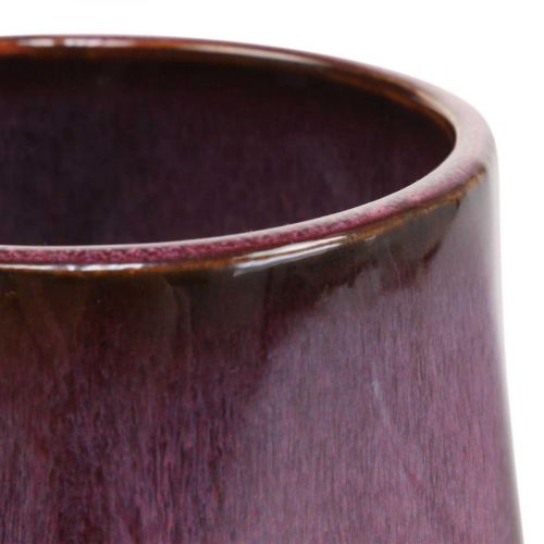 Floristik24 Doniczka ceramiczna Czerwona Sześciokątna Ø18cm W15cm