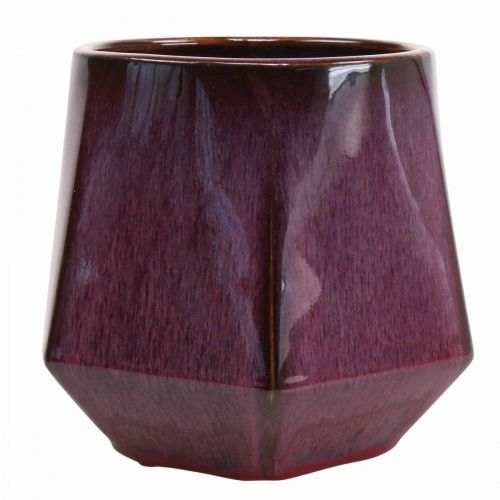 Produkt Doniczka ceramiczna Czerwona Sześciokątna Ø18cm W15cm