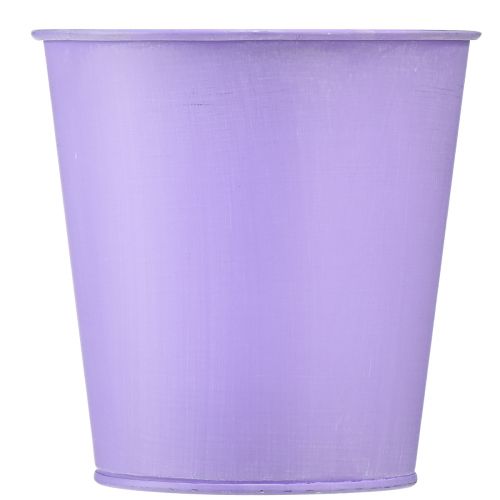 Produkt Doniczka metalowa doniczka fioletowe kwiaty Ø10cm W10,5cm