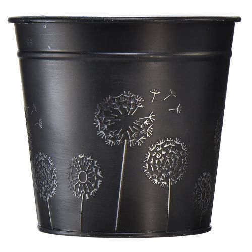 Produkt Doniczka czarna srebrna metalowa Ø12,5cm W11,5cm
