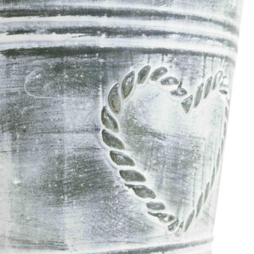 Produkt Doniczka Shabby Chic z metalowym sercem Ø17,5cm W15,5cm