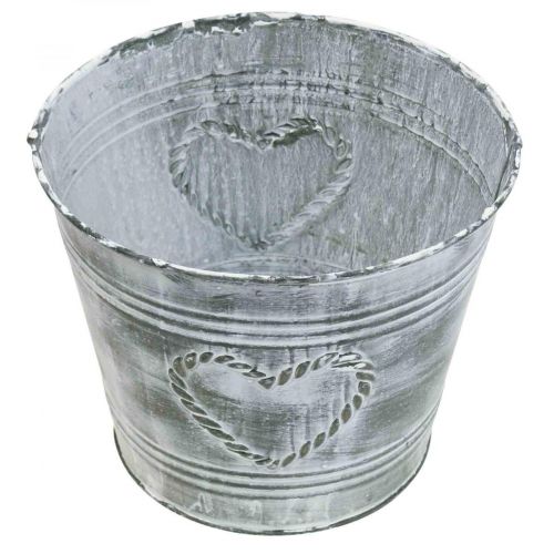 Produkt Doniczka Shabby Chic z metalowym sercem Ø17,5cm W15,5cm
