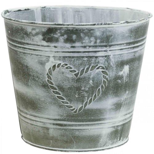 Floristik24 Doniczka Shabby Chic z metalowym sercem Ø22cm W17,5cm