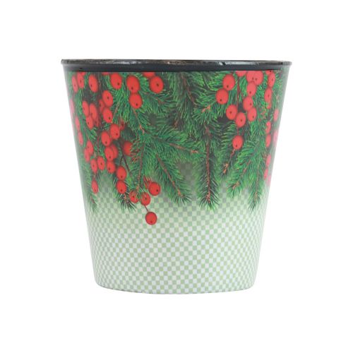 Floristik24 Wiadro doniczki świątecznej Ilex Ø11cm W10,5cm