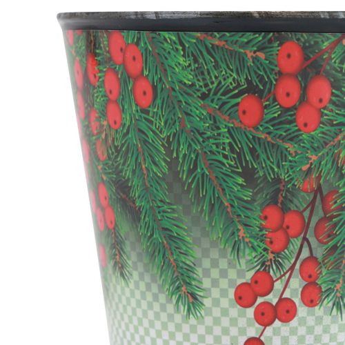 Floristik24 Wiadro doniczki świątecznej Ilex Ø11cm W10,5cm