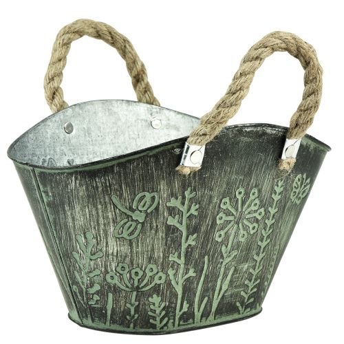 Produkt Doniczka z uchwytami metalowa torba jutowa 19×13,5×13,5cm