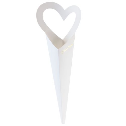 Floristik24 Torba na kwiaty róże opakowanie prezentowe białe 46cm 12 szt
