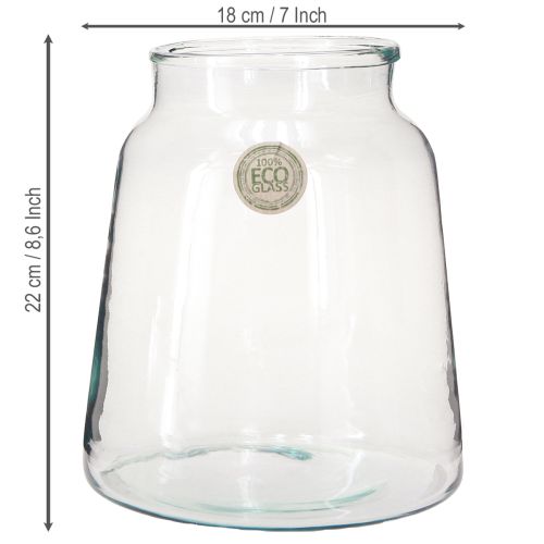 Produkt Wazon szklany na kwiaty, wazon szklany przezroczysty, dekoracja stołu Ø18cm, wys.22cm