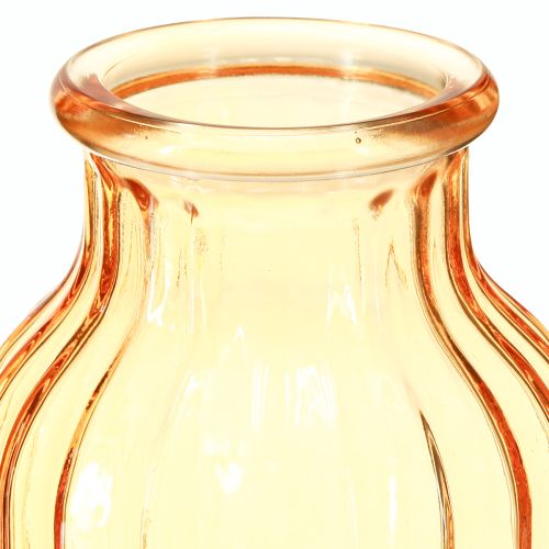 Produkt Wazon na kwiaty szklany pomarańczowy retro design Ø11cm H14.5cm 2szt
