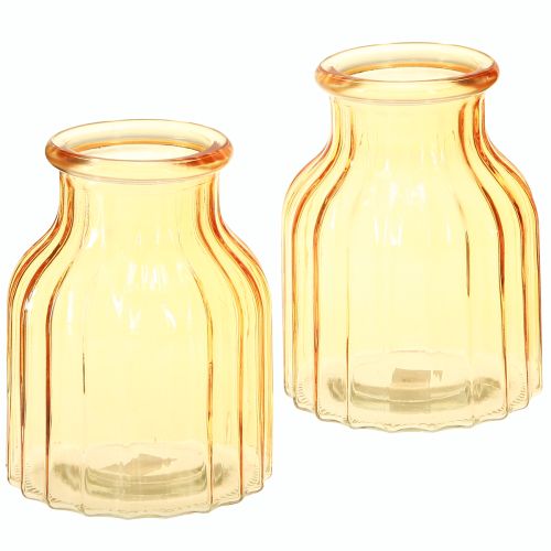 Produkt Wazon szklany pomarańczowy retro design Ø11cm H14.5cm 2szt
