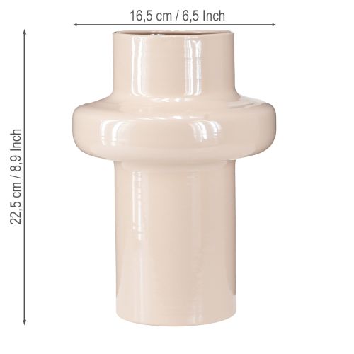 Produkt Wazon na kwiaty metalowy brązowy cappuccino emalia Ø17cm H23cm