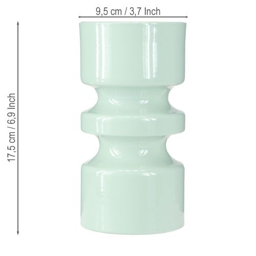 Produkt Wazon na kwiaty metalowy w kolorze miętowej zieleni emaliowany Ø9cm wys. 17,5cm