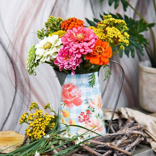 Flower Vase Decorative Pot Metal Vintage Garden Decoration Planter H23cm