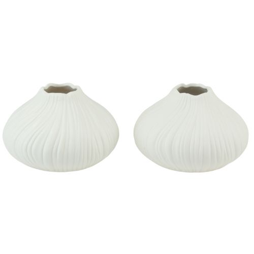 Produkt Wazon ceramiczny kształt cebuli biały Ø13cm W13,5cm 2szt