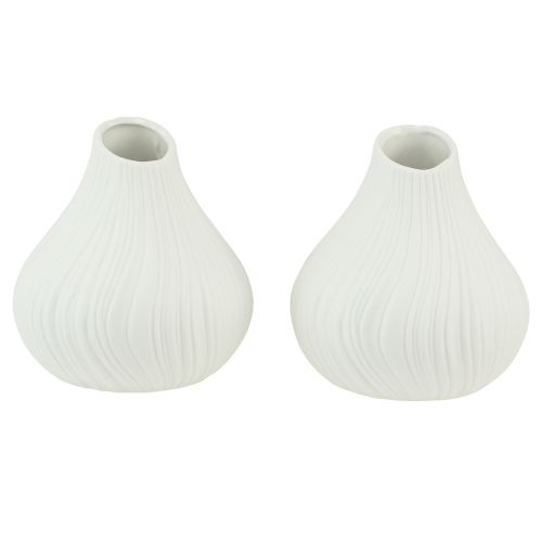 Produkt Wazon ceramiczny kształt cebuli biały Ø13cm W13,5cm 2szt