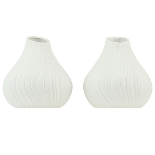 Produkt Wazon ceramiczny kształt cebuli biały Ø13cm W13,5cm 2szt