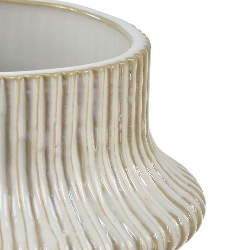 Produkt Ceramiczny wazon na kwiaty z ryflowanym wzorem Ø10cm W22cm 2szt