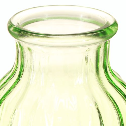 Produkt Wazony na kwiaty zielone szkło dekoracyjne retro Ø11cm H14.5cm 2szt