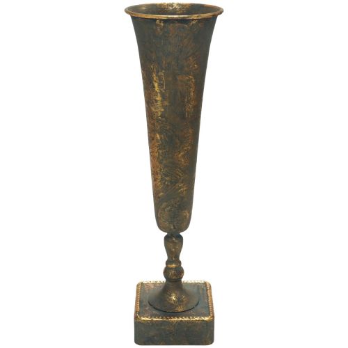 Floristik24 Wazon podłogowy metalowy, złocistoszary wazon o wyglądzie antycznym Ø15,5 cm W57 cm