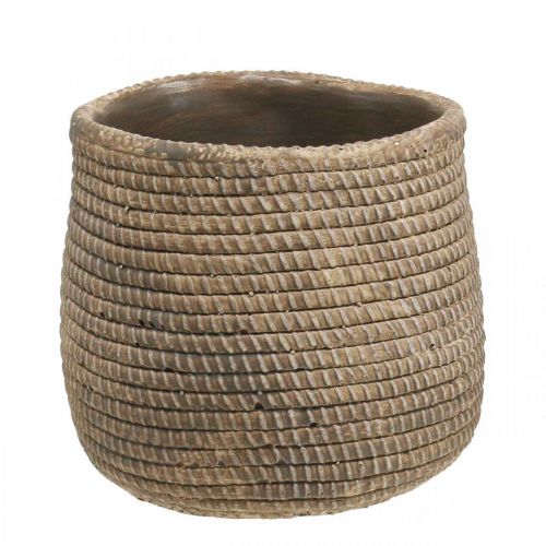 Produkt Doniczka Boho pleciony wzór ceramiczny Ø12cm W14cm 2szt