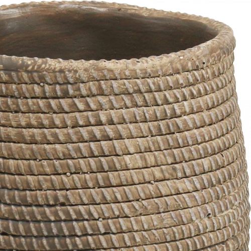 Floristik24 Doniczka Boho pleciona doniczka ceramiczna Ø12cm W14cm 2szt