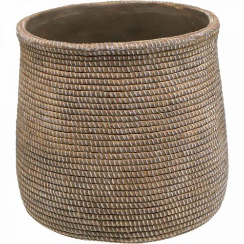 Floristik24 Doniczka Boho ceramiczna duża pleciona Ø21,5cm W24cm