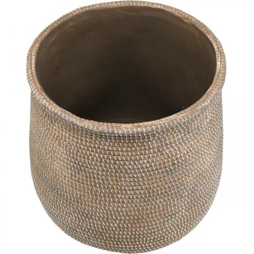 Floristik24 Doniczka Boho ceramiczna duża pleciona Ø21,5cm W24cm
