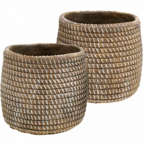 Produkt Boho doniczka cachepot ceramiczny pleciony wygląd Ø9cm H10.5cm 2szt