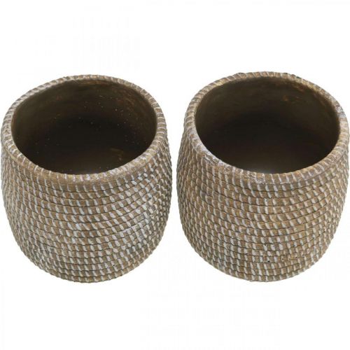 Produkt Boho doniczka cachepot ceramiczny pleciony wygląd Ø9cm H10.5cm 2szt