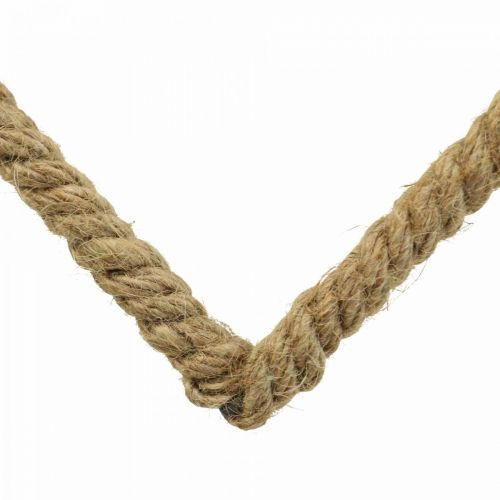 Styl Boho, serce metalowe kółko ozdobne kółko wstążka jutowa B23cm 4szt