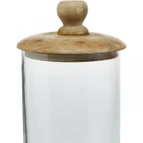Floristik24 Szklany słoik z pokrywką, bonboniere, szklany słoik w kolorze naturalnym, przezroczysty Ø11cm W19cm 2szt