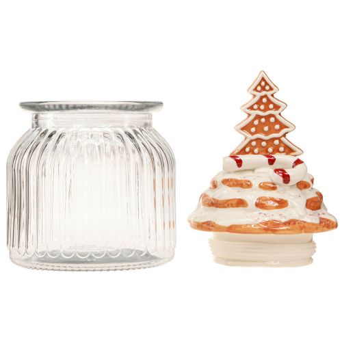 Produkt Świąteczne szkło po bonbonniere, jodłowy słoik na ciasteczka Ø11cm W21cm