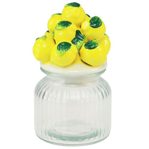 Floristik24 Słoik na cukierki z pokrywką Słoik na ciasteczka cytrynowe Ø11cm W19cm