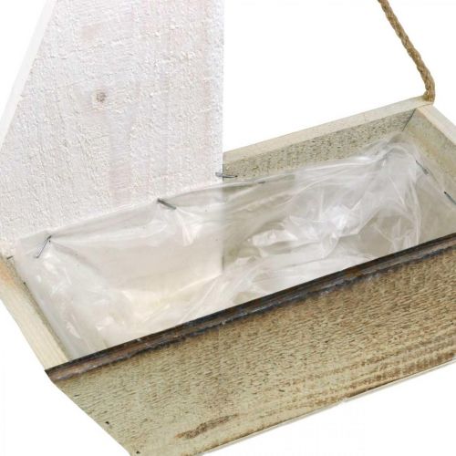 Floristik24 Statek dekoracyjny, dekoracja drewniana morska, łódź żaglowa do sadzenia biała, naturalna W37cm D25,5cm