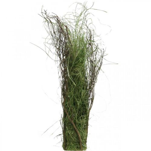 Krzew trawy ozdobnej z gałązkami Kępka suszonej trawy 65×12cm