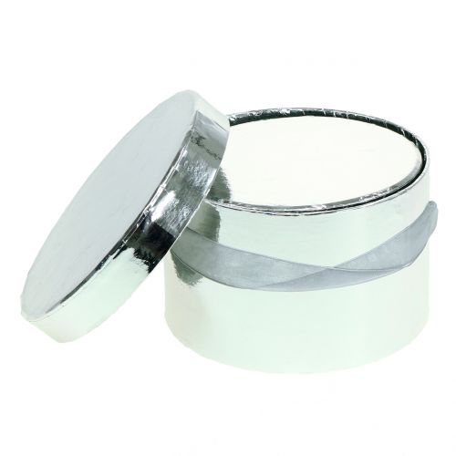 Floristik24 Pudełko na kwiaty srebrne Ø14/16cm 2szt