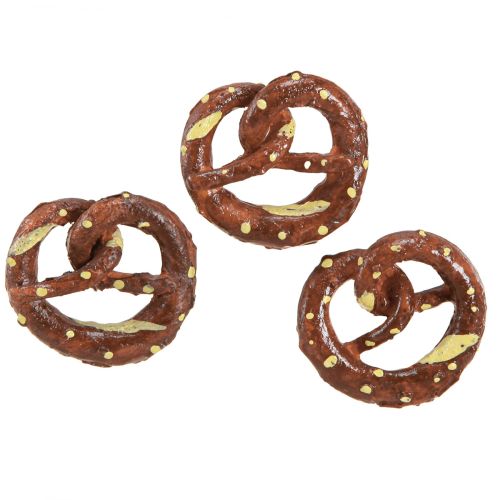 Produkt Dekoracja precli posypka dekoracja brązowe mini sztuczne precle 4cm 6 szt