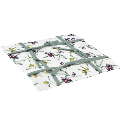 Produkt Kosz na chleb materiałowy worek na chleb biały wzór oliwkowy 20x20x7cm