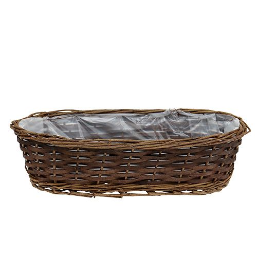 Floristik24 Koszyk na pieczywo owalny nieobrany 35cm H10cm