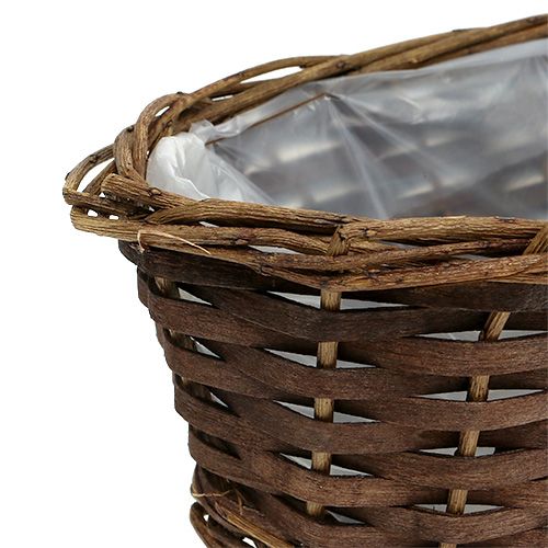 Floristik24 Koszyk na pieczywo owalny nieobrany 35cm H10cm