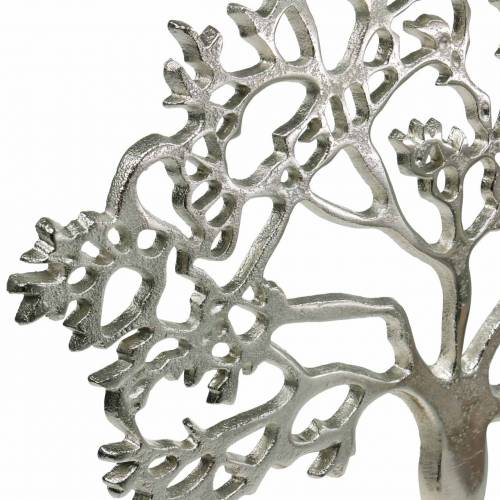 Produkt Metalowe drzewo, buk deco na drewnianej podstawie, metal deco silver, drzewo życia, drewno mango