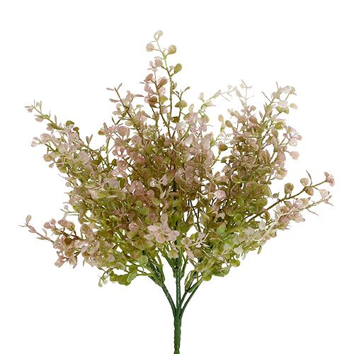 Floristik24 Gałązka bukszpanowa różowa z miką 32cm