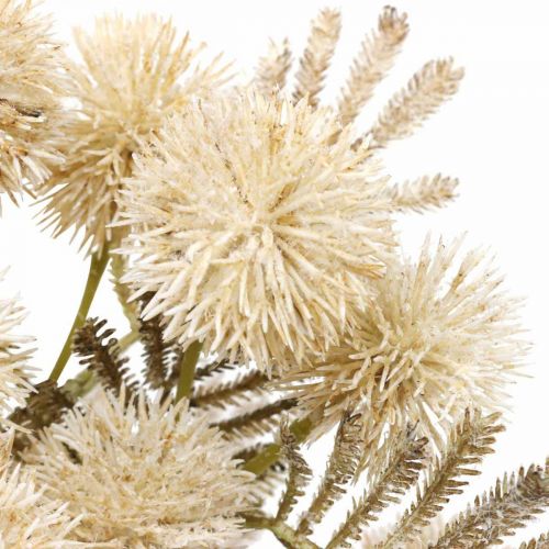 Sztuczny Oset Kremowy Drylook Globe Thistle 33cm 3szt