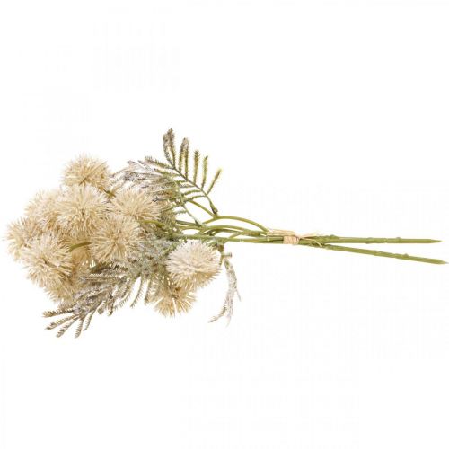 Floristik24 Sztuczny Oset Kremowy Drylook Globe Thistle 33cm 3szt