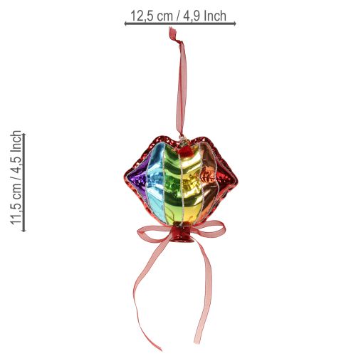 Produkt Kolorowe bombki choinkowe szklane balony serduszka buziaki usta 12cm 2szt