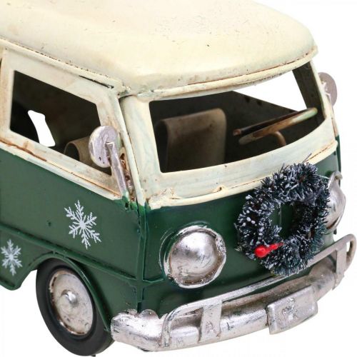 Floristik24 Dekoracja świąteczna samochód Świąteczny autobus zabytkowy autobus zielony 17cm
