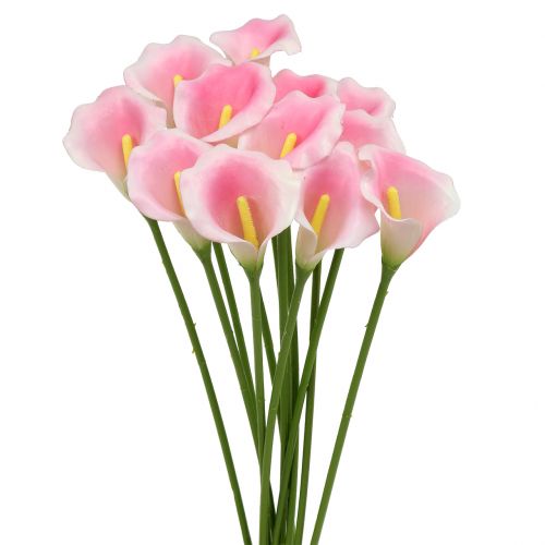 Floristik24 Kwiat ozdobny kalia różowy 57cm 12szt
