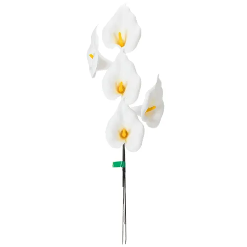 Sztuczna kalia z żółtymi pręcikami, kwiaty ozdobne, 35 cm, 10 sztuk | Floristik24.pl