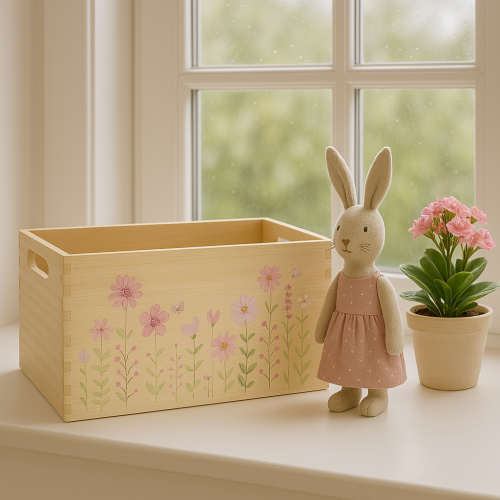 Produkt Małe drewniane pudełko drewniane pudełko kwiaty motyl 30x18cm